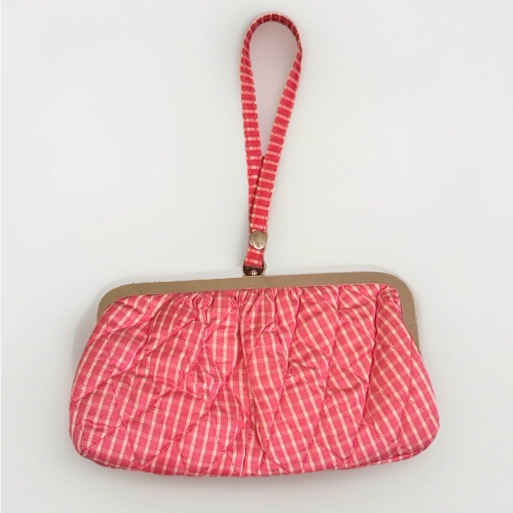 Vera Bradley Check Silk Collection Pink Checked Wristlet Wallet
